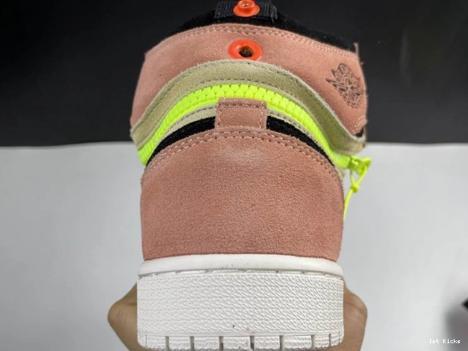 1st Kicks Shoes Jordan 1 Switch Air High CW6576-800 Peach 0814